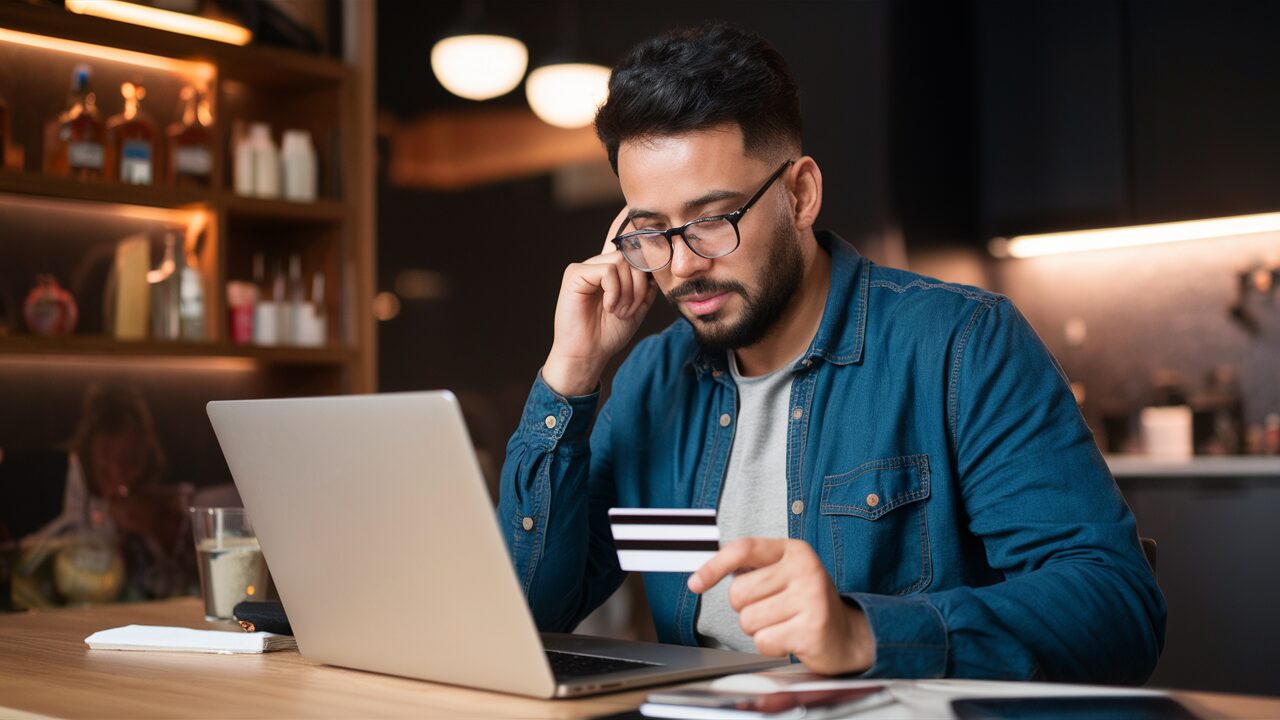 a Man using Mission Lane Visa Credit Card