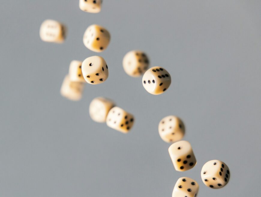 Dice dropping to the ground
