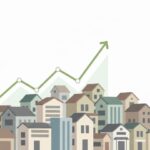 picture of real estate and an arrow indicating growth